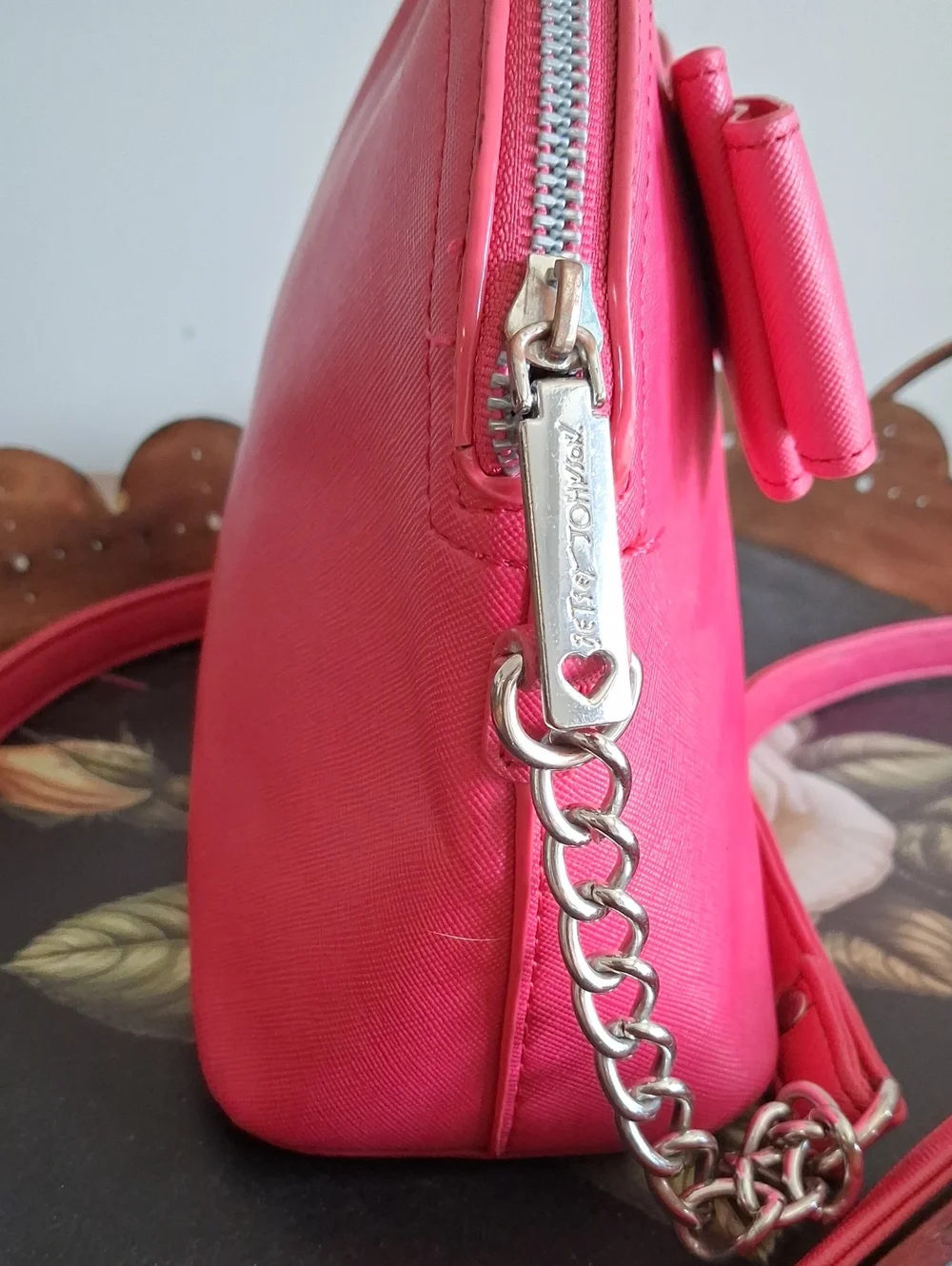 Betsey Johnson Hot Pink Large Bow Crossbody Bag